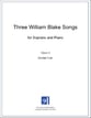 Three William Blake Songs for Soprano and Piano Vocal Solo & Collections sheet music cover